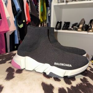 Balenciaga Black and White Sock Sneakers
